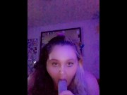 Preview 4 of Horny slut vapes and sucks your dick pov