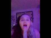 Preview 6 of Horny slut vapes and sucks your dick pov