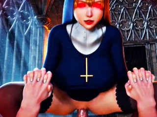 Shooting my Sin Cream Deep inside this Nun's Satanic Tight Bald Pussy makes me Feel like a Saint