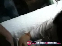 Nikki Adams gives handie in close up