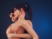 Preview 1 of Naked Standing Lesbian Cuddle Showroom 4K