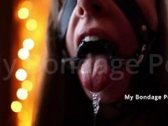 My Bondage Pet Drools in a Muzzle Ring Gag