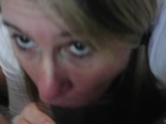 SCHOOLGIRL DEEPTHROATS AND SUCKS CUM OUT OF DADDY'S DICK FOR FALLBREAK