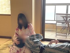 Video Licking  her boobs in a yukata like a baby at a hot spring traditional Japanese Inn♡amateur hentai