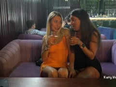 Video Girls Taking Off Panties in a Restaurant - Flashing in Public - UPSKIRT NO PANTIES