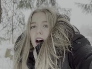 Screen Capture of Video Titled: 18 Jähriges Teen wird im Wald bei Schnee Gefickt