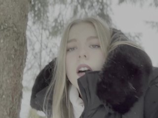 18 Jähriges Teen Wird_Im Wald Bei Schnee_Gefickt