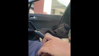Dick Flash And Cum In A Car For A Girl Who Caught My Attention