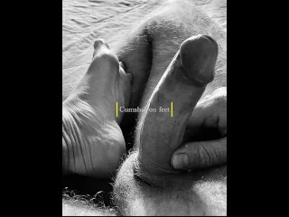 feet, cumshot, vertical video, male moaning