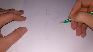Garota de desenho animado mostra sua bela bunda