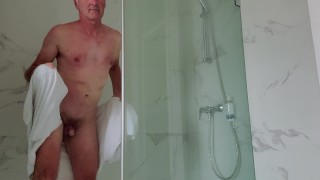 No cum, soft cock shower.