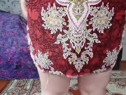 Preview 5 of Cute Housewife Ladyboy Sweet Cock Shemale Hot Short Dress Blonde Sissy Femboy Crossdresser