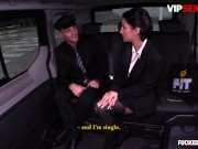 Preview 1 of Hot Brunette In Stockings Jocelyne Fucked In Car By Horny Chauffer - VIP SEX VAULT
