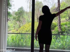 Video Wild Beauty Public Doggystyle Fucks at the Panoramic Window and Gets Cum in Mouth