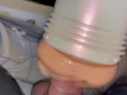 Preview 6 of Guy edges hard with a FLESHLIGHT but keeps the NNN streak alive! Look at all that PRECUM