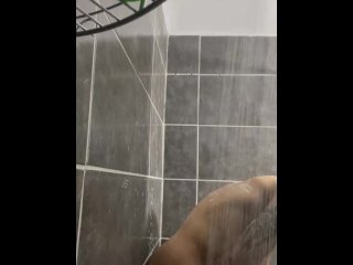 cumshot, masturbation, black dick, shower