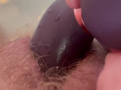 Hairy FTM orgasms 4 times using clit suction toy in the bath - Screenshot 11 of 16 - Pussy Close Up