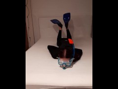 Wetsuit Trans Girl playing with Snorkel Gear and Vibrator ❤