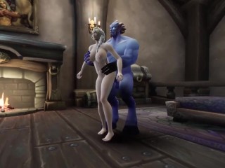 Blonde Bruja Toma Una Gran Polla Azul | Parodia De Warcraft
