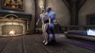 Blonde heks neemt grote blauwe lul | Warcraft parodie