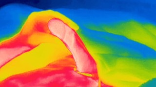 Thermal camera erection, feel the warmth of my cock and see the white hot cum