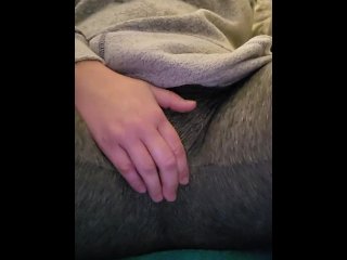 female orgasm, solo female, vertical video, tight leggings