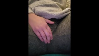 Squirting in my grey leggings