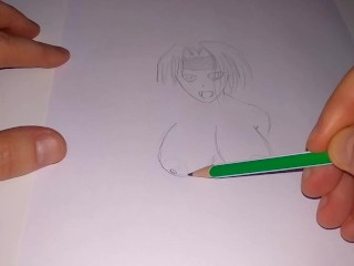 Drawing an Asian Girl Rider on a Cock