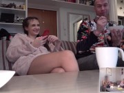 Preview 5 of slut wife fucks right in front of her husband and the husband can't say anything and eats soup