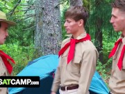 Preview 1 of Cute Scout Boy Cyrus Stark Gets Special Anal Reward From Two Scoutmasters - Boys At Camp