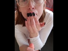 Wet Shirt Dildo Spit BJ - Full Vid on my OF, Fansly and Manyvids