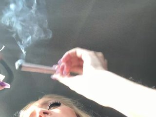 CANNABIS SMOKER GODDESS DRIVING SAN FRANCISCO SMOKING LOTS OF WEED SFW CLOSE UP  ASHLYN GODDESS