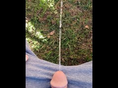 Backyard Pissing Sitting Down