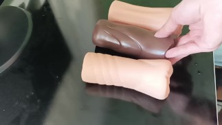 3 fleshlights 1 cock . HUGE CUMSHOT