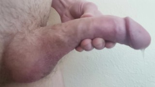Quick early morning cum before work, hot solo male cock masturbation