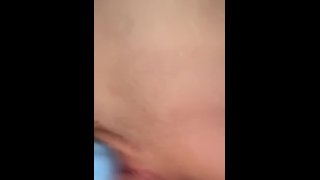 Making my tight 19 year old pussy wet using my vibrator