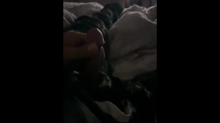 Playing with my dick while my step sis lays down