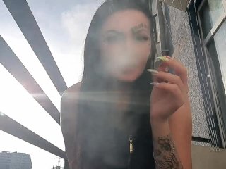 smoking cigarette, tattooed women, amateur, babe
