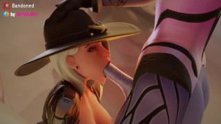 Futaba Widow Gently Fucks Ashe's Mouth During A Looping 3D Animation Of Overwatch 2