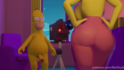 THE SIMPSONS - Marge and Homer make a SEXTAPE - porn parody