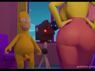 THE SIMPSONS - Marge y Homer Hacen un SEXTAPE - Parodia Porno