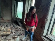 Preview 3 of Hard fucked girlfriend in a scary abandoned house