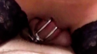 INTENSE Fucking With Chastity Belt To Make The Cuckold Despair