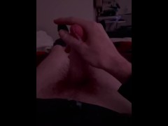 Stroking my Big White Cock while Stoned