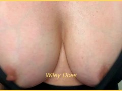Husband pulled down my top and flashed my tits in the lift