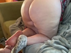 Playing with her feet, socks, and butt 😉