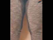 Preview 5 of Grey Sweatpants Wetting- I Couldn't Hold It