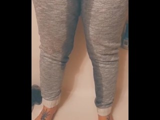Grey Sweatpants Wetting- I couldn't Hold it