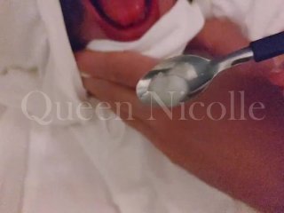 real couple homemade, queen nicolle, feet, cum in mouth