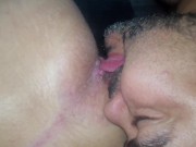 Preview 3 of Close up Licking and eating BBW asshole and creampie